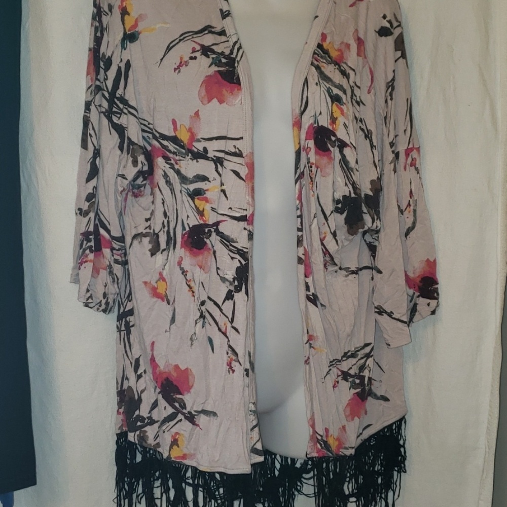 Floral Cape with fringe